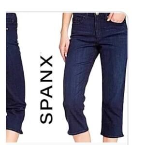 SPANX Sara Blakely Slim-x Casual Capri Jeans Sz 29 New Blue denim $118